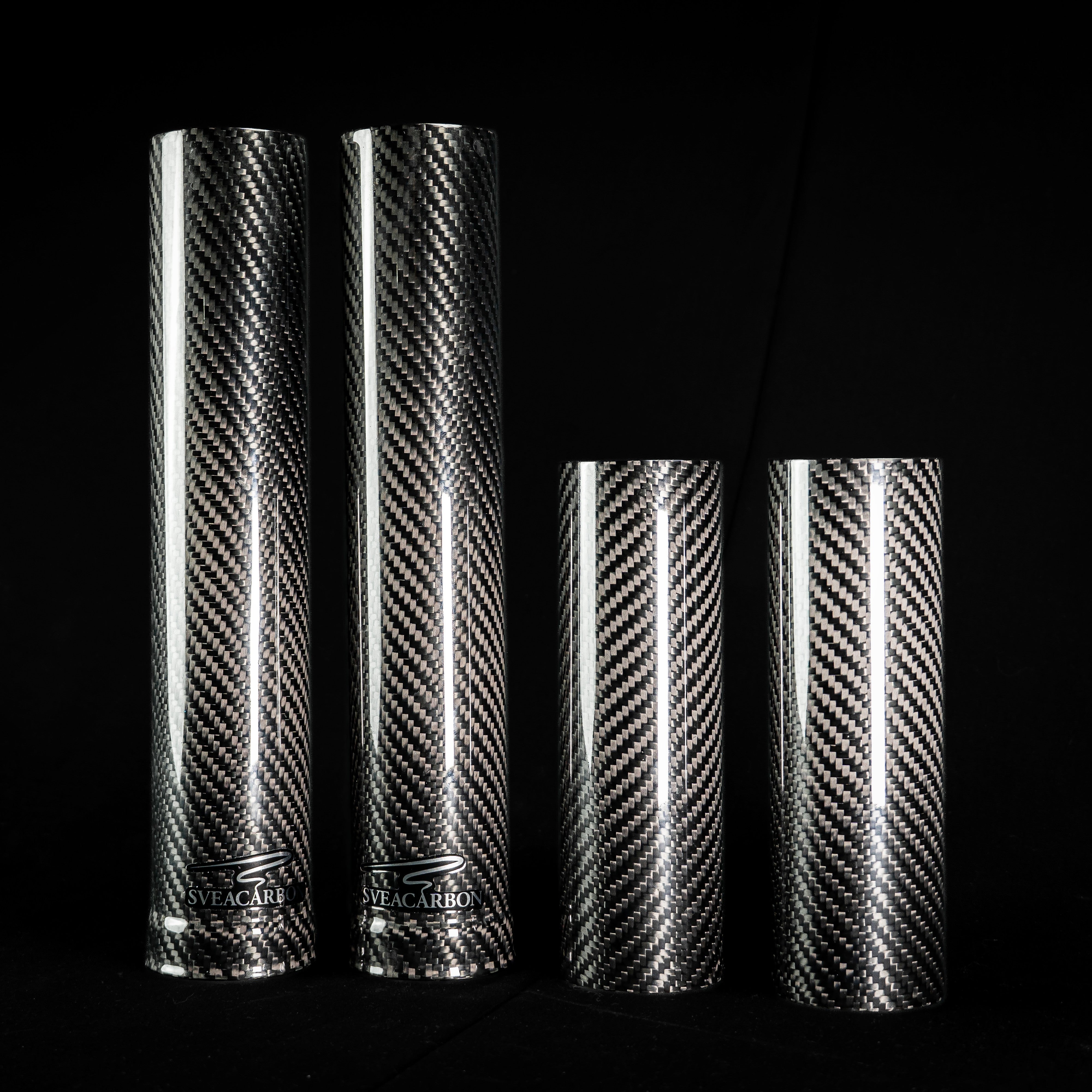 Sveacarbon full-length carbon fibre fork covers – set standing, high-gloss twill weave